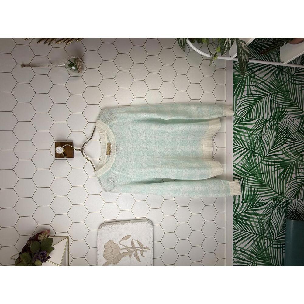 WildFox White Label Blue and Cream Checked Lightweight Pullover - Size - Small